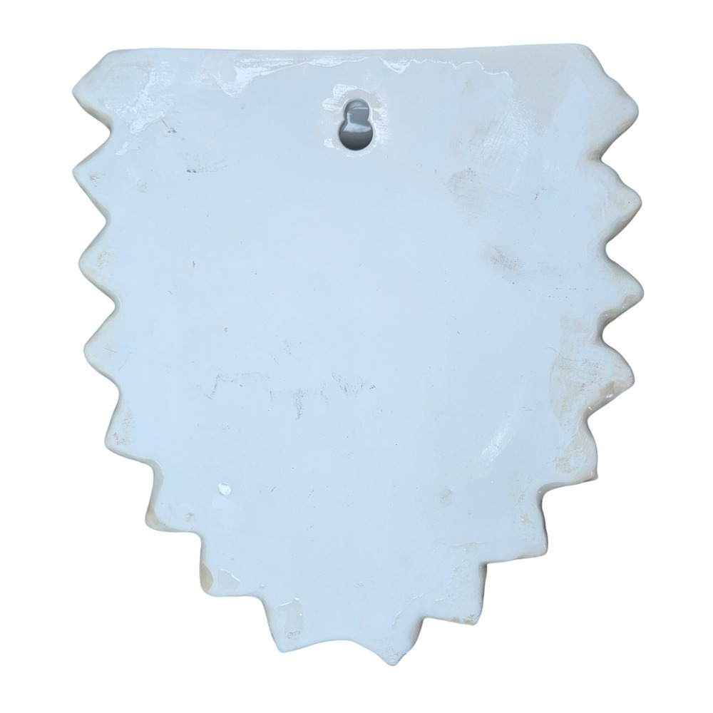 Vintage‎ Victorian Style Ceramic Floral Lace Wall Pocket Vase Ivory Pastel Heart - Picture 5 of 6